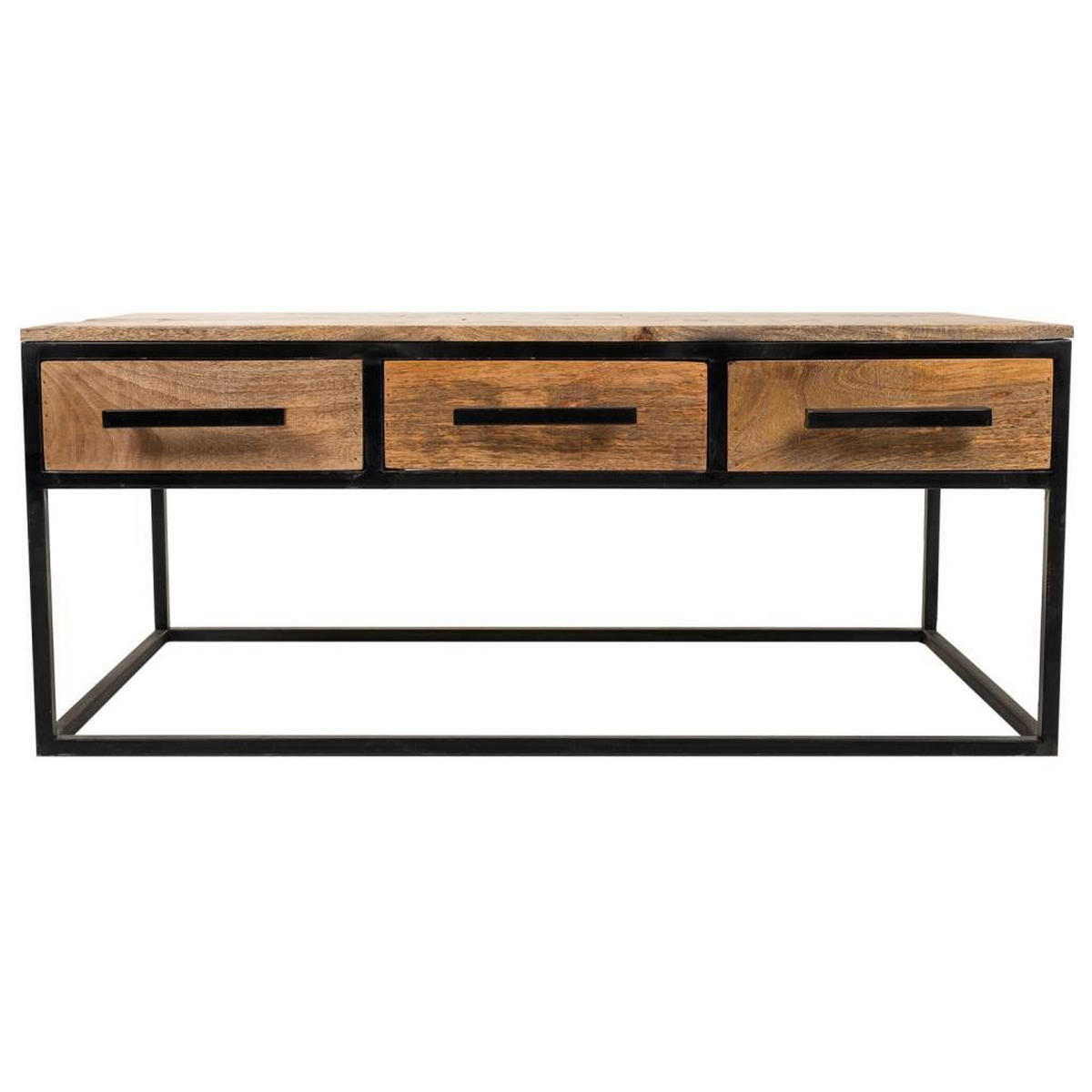 COUCHTISCH aus Holz und Metall 119x61x48 cm - Braun, Metall (61/119/48cm) - Wanderlust