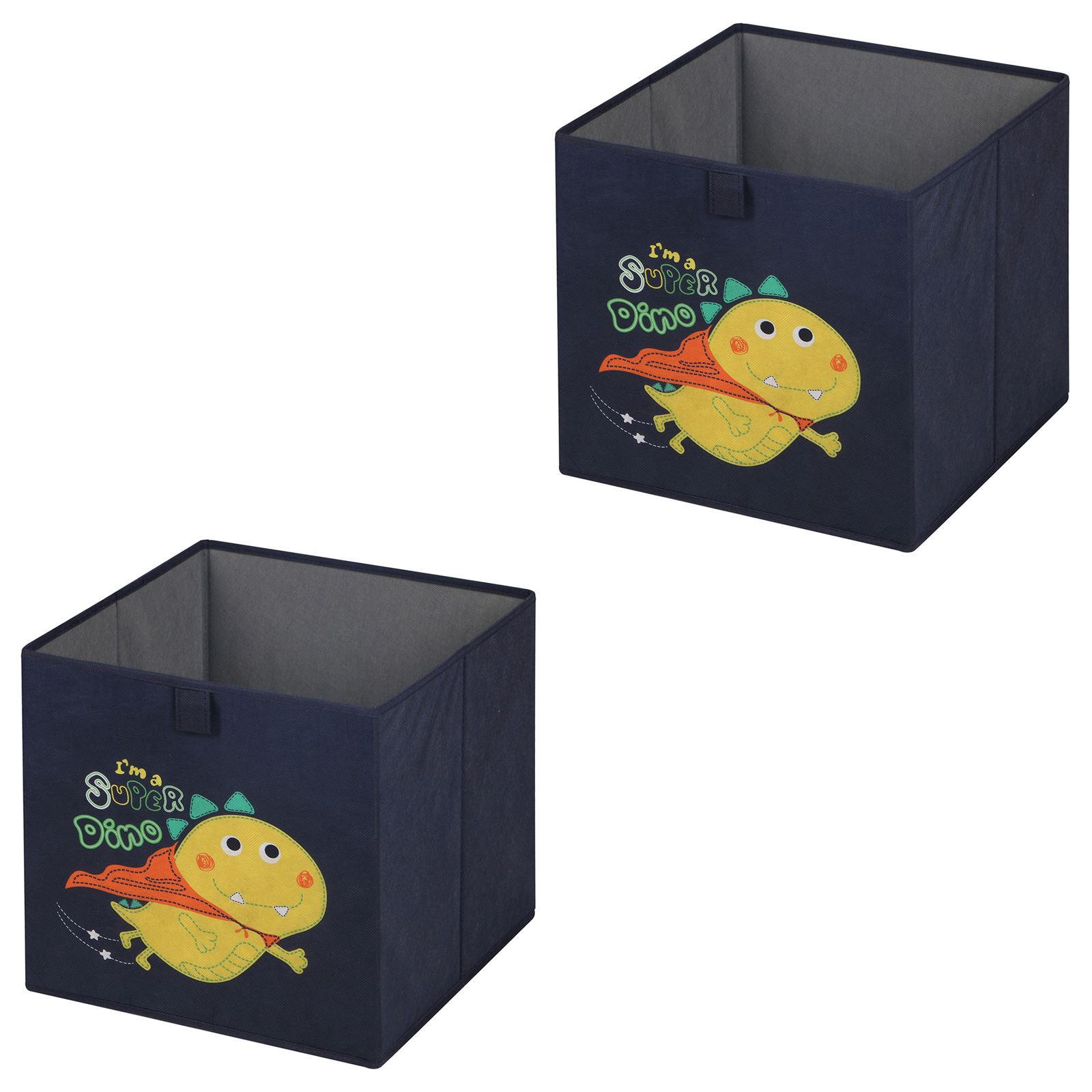 FALTBOX DINO-2 2ER-SET - Dunkelblau, Textil (32/32/32cm) - IDIMEX