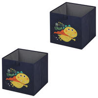 FALTBOX DINO-2 2ER-SET - Dunkelblau, Textil (32/32/32cm) - IDIMEX