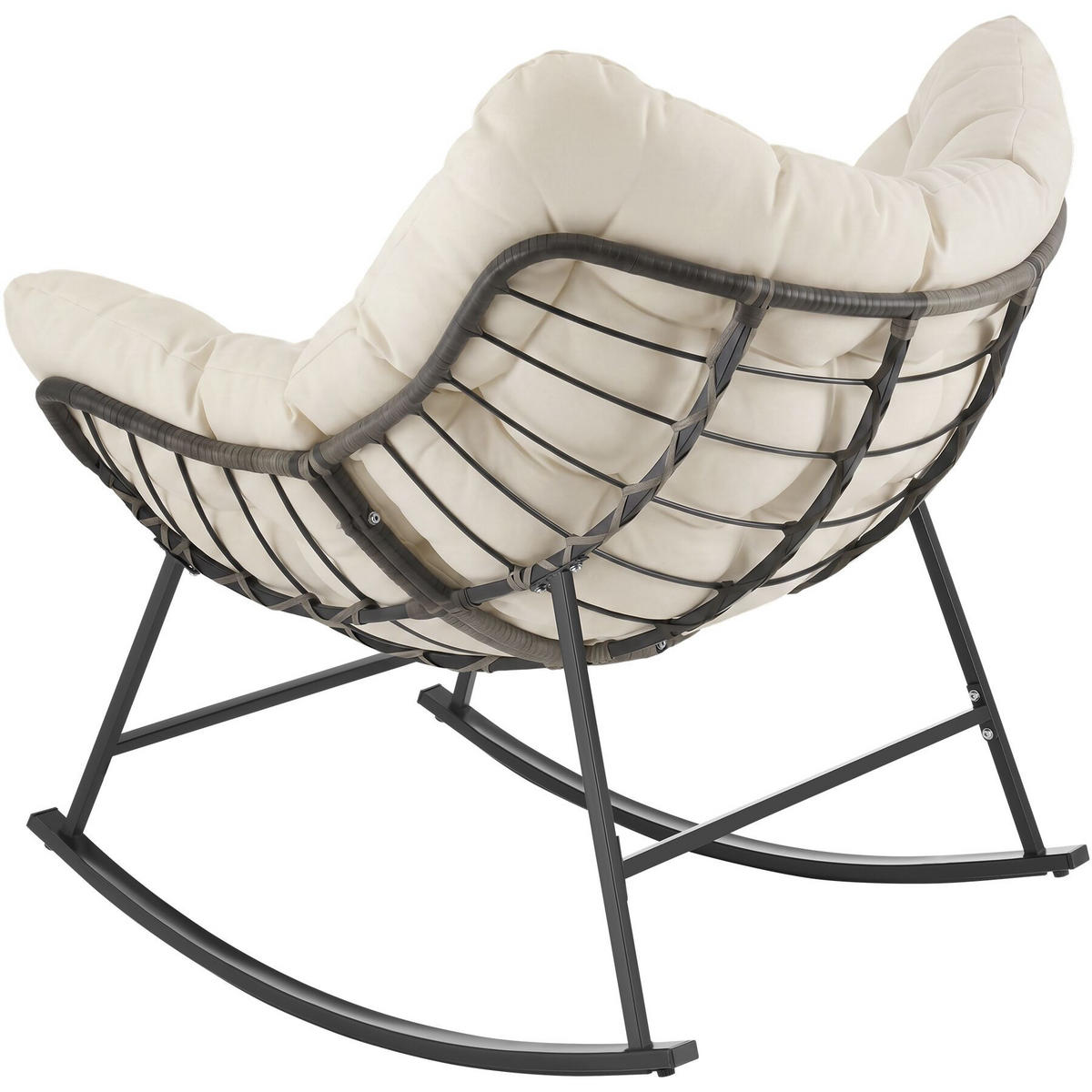 SCHAUKELSTUHL Tami, 93 x 99,5 x 89 cm, beige - Beige, Kunststoff (93/89/99.5cm) - tectake