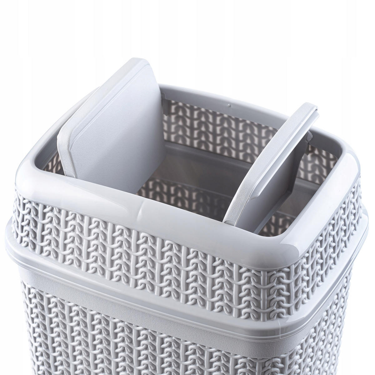ABFALLBEHÄLTER mit Klappdeckel, 5L, grau - Grau, Kunststoff (19/14cm) - KADAX
