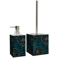 BADEZIMMER Set Dahlien - Blau, Kunststoff (7/17/7cm) - Sanilo