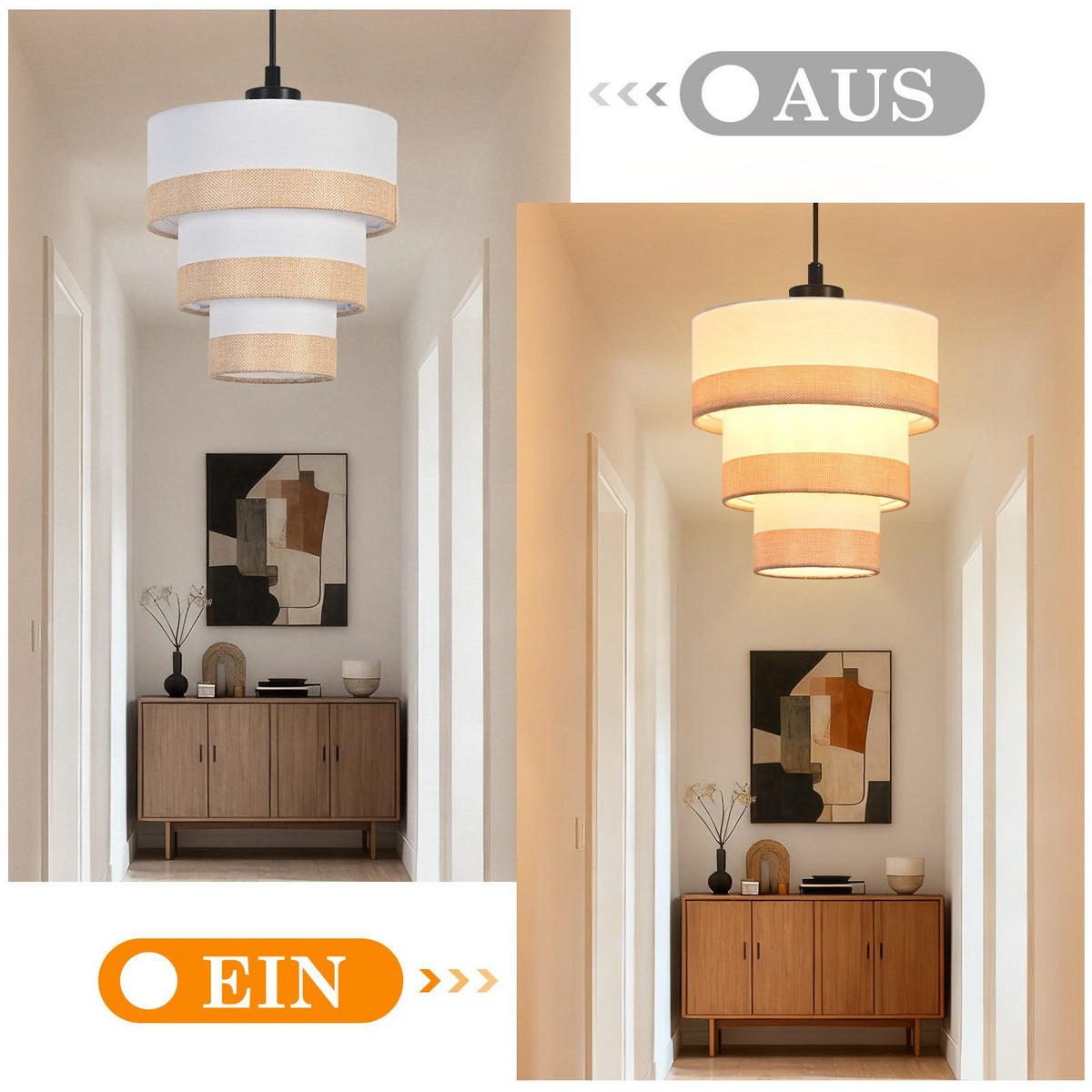 PENDELLEUCHTE AUB Ⅲ 10/20/120 cm - Weiß, Metall (10/20/120cm) - Nettlife