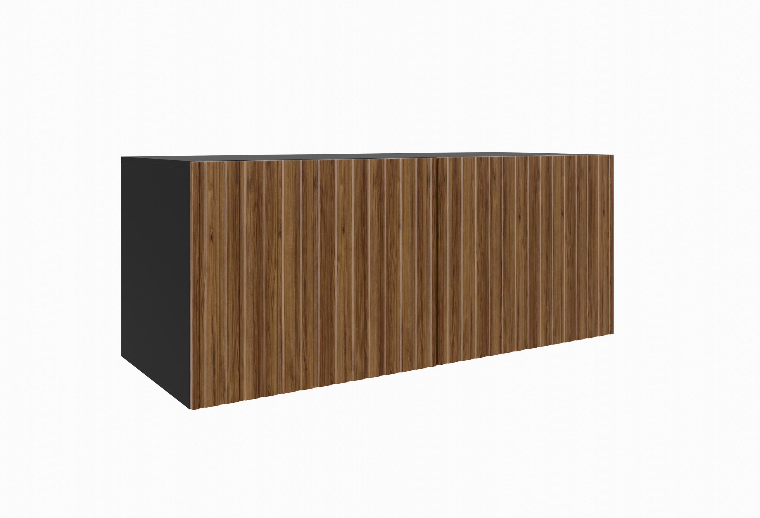 Meblini Tv-Schrank Schwarz, Wildeiche 100x115x40 cm