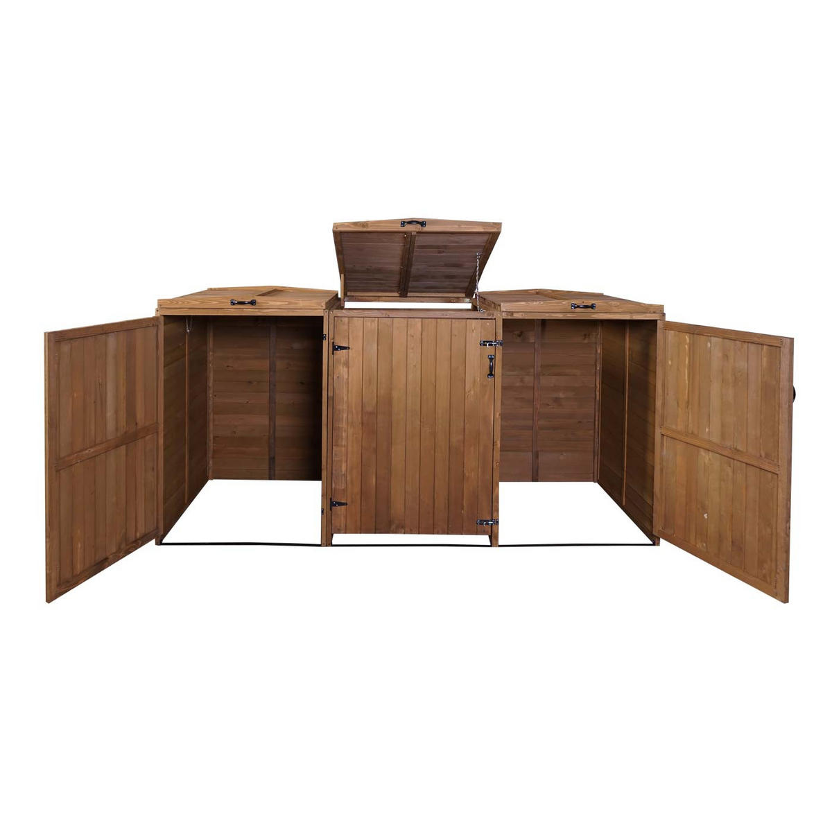 3ER-/6ER-MÜLLTONNENVERKLEIDUNG Braun - Braun, Holz (237/126/98cm) - MCW