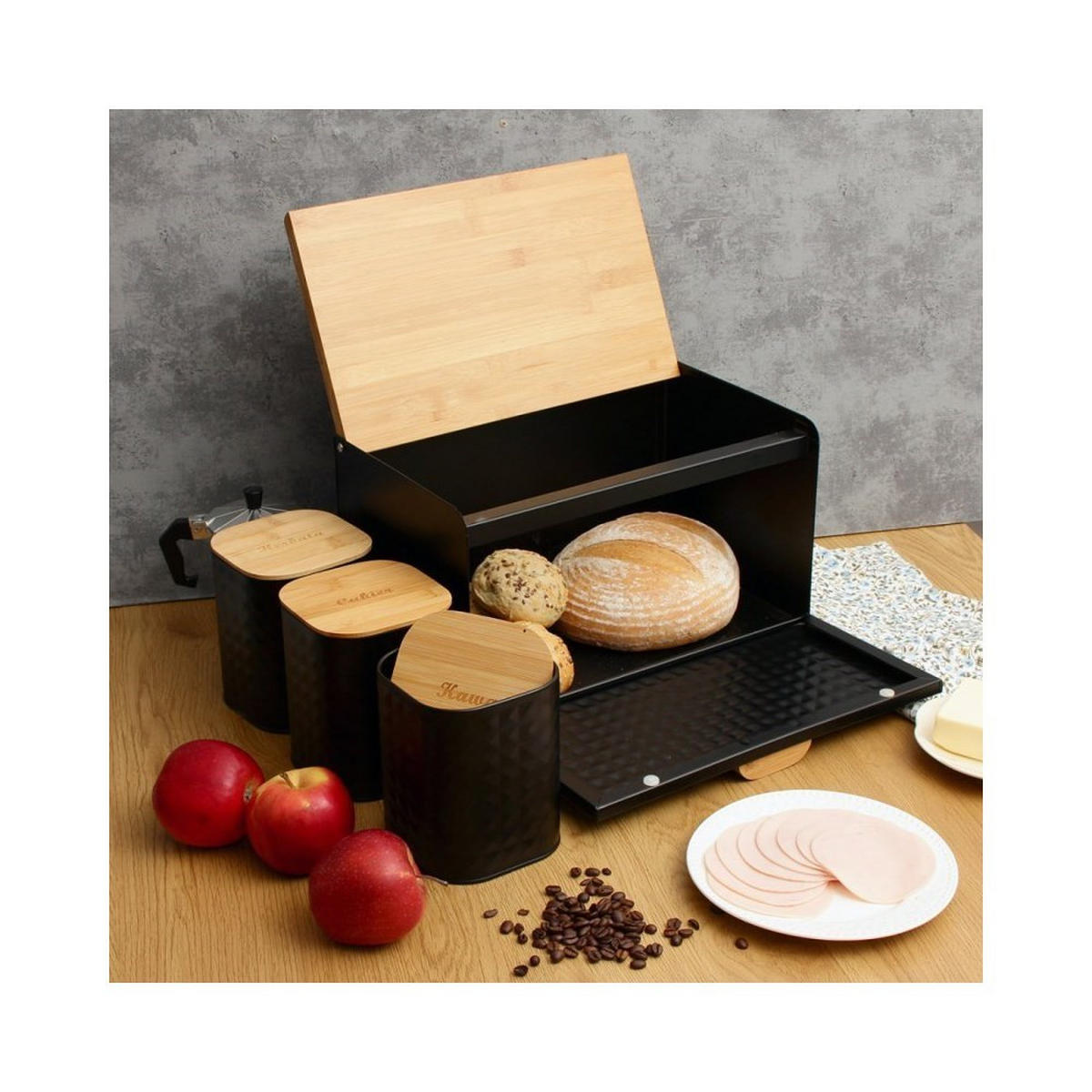 BROTKASTEN Schwarz 33.5/23.5/21 cm 63909 - Schwarz, Holz (23.5/21/33.5cm) - Brunbeste