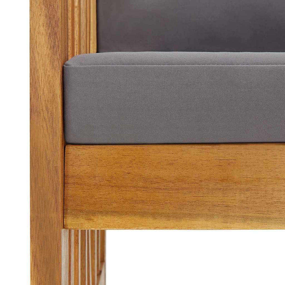 GARTEN-LOUNGE-SET 5-teilig Mit Auflagen Massivholz Akazie - Dunkelgrau/Braun, Holz/Textil - vidaXL
