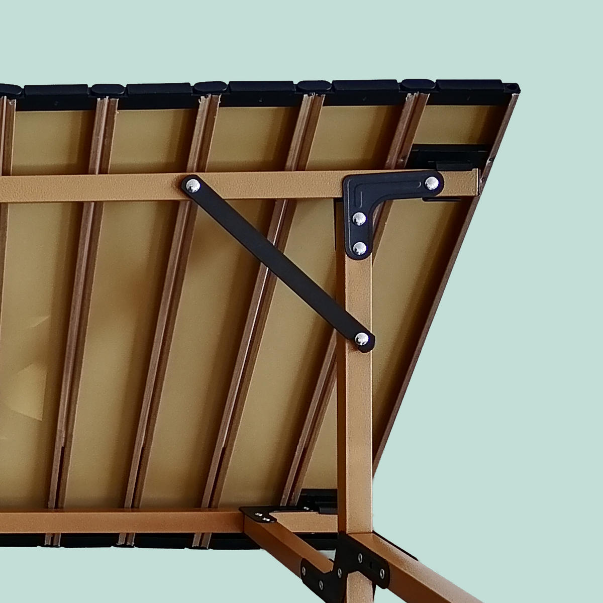 CAMPINGTISCH - Hellbraun, Kunststoff/Metall (60/90/44cm) - Relaxdays