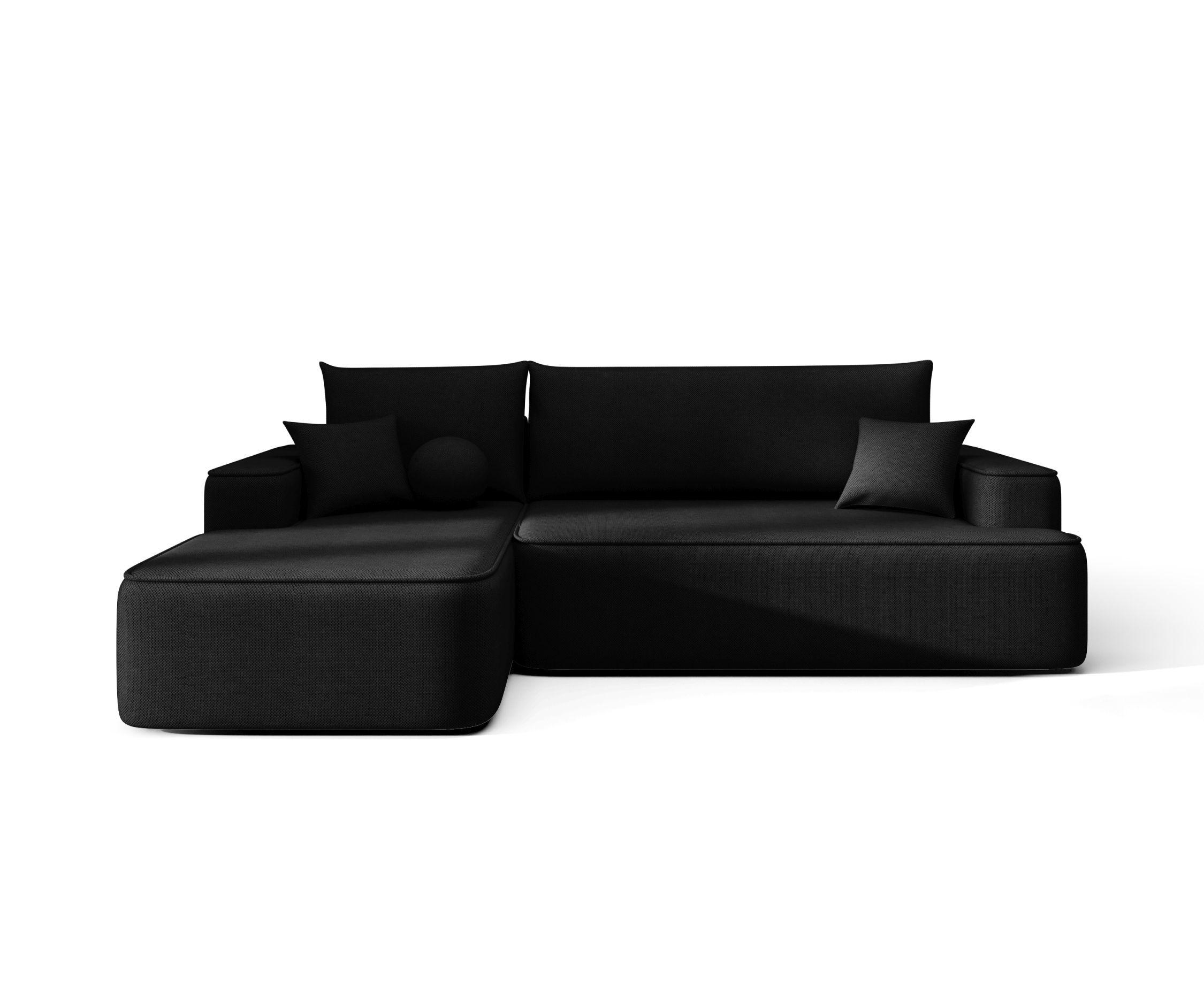 ECKSOFA mit Schlaffunktion FIGO Curio 99 Links - Schwarz, Textil (250/150cm) - Bedante