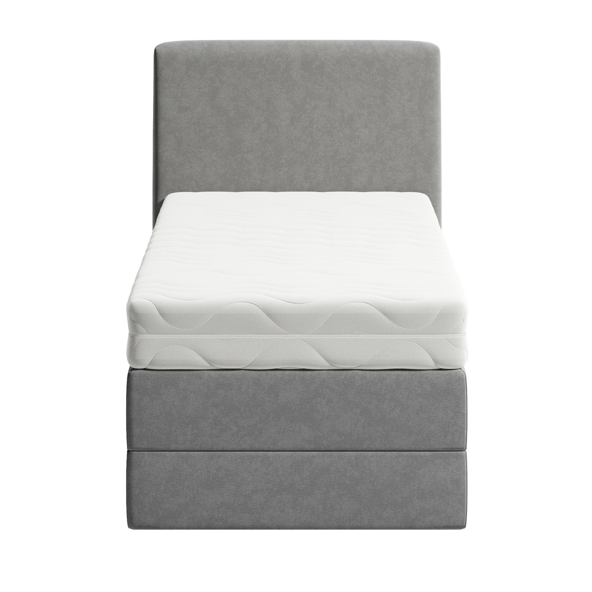 BOXSPRINGBETT mit Bonnell Matratze, mit Kopfteil, 100 x 200 cm, in Grau - Grau, Naturmaterialien (100/200cm) - Home Collective