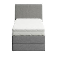 BOXSPRINGBETT mit Bonnell Matratze, mit Kopfteil, 100 x 200 cm, in Grau - Grau, Naturmaterialien (100/200cm) - Home Collective