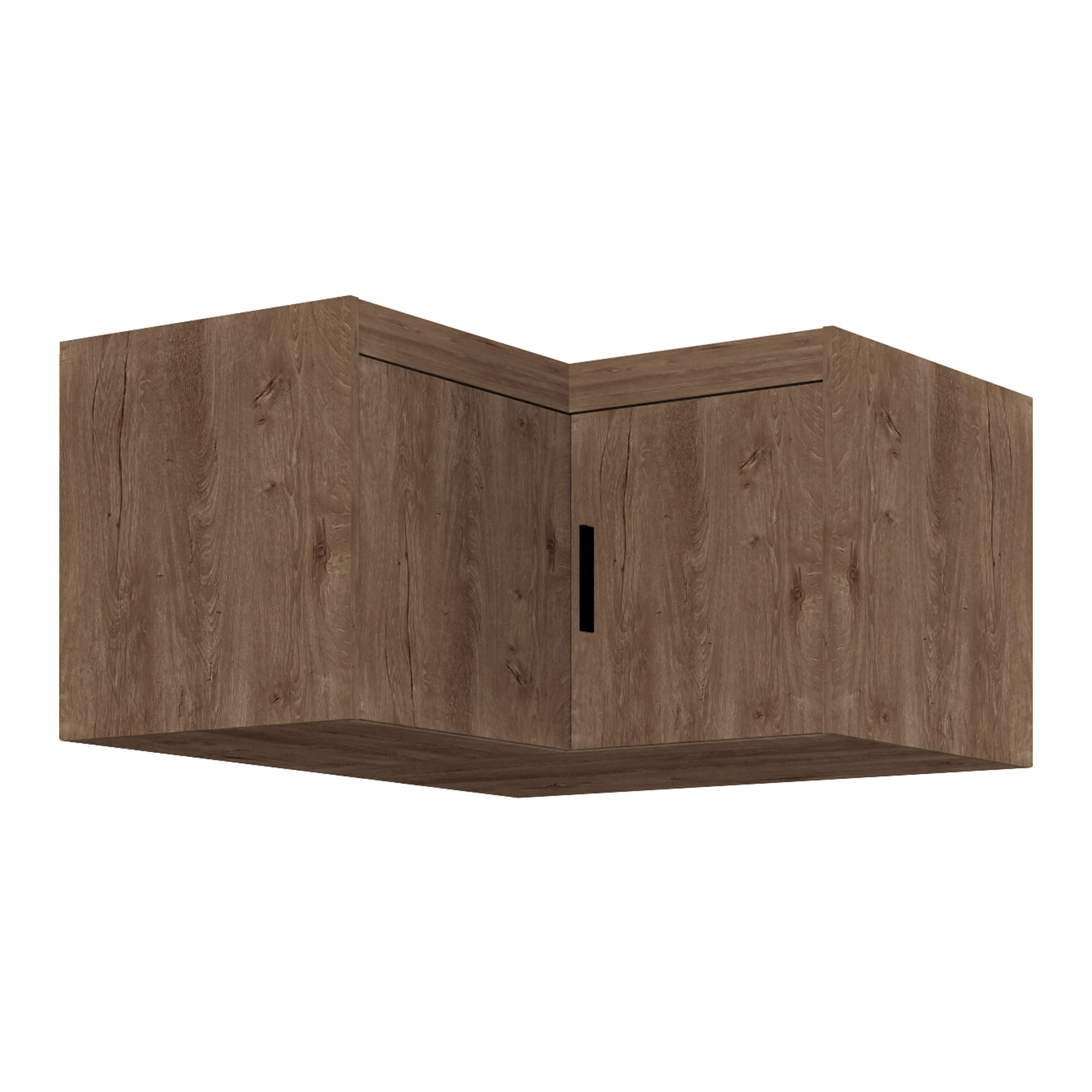 AUFSATZSCHRANK Storicos Eiche Lefkas 97,8/55/97,8 cm - Modern, ideal für Ecken - Braun, Holzwerkstoff/Kunststoff (97.8/55/97.8cm) - AX Living