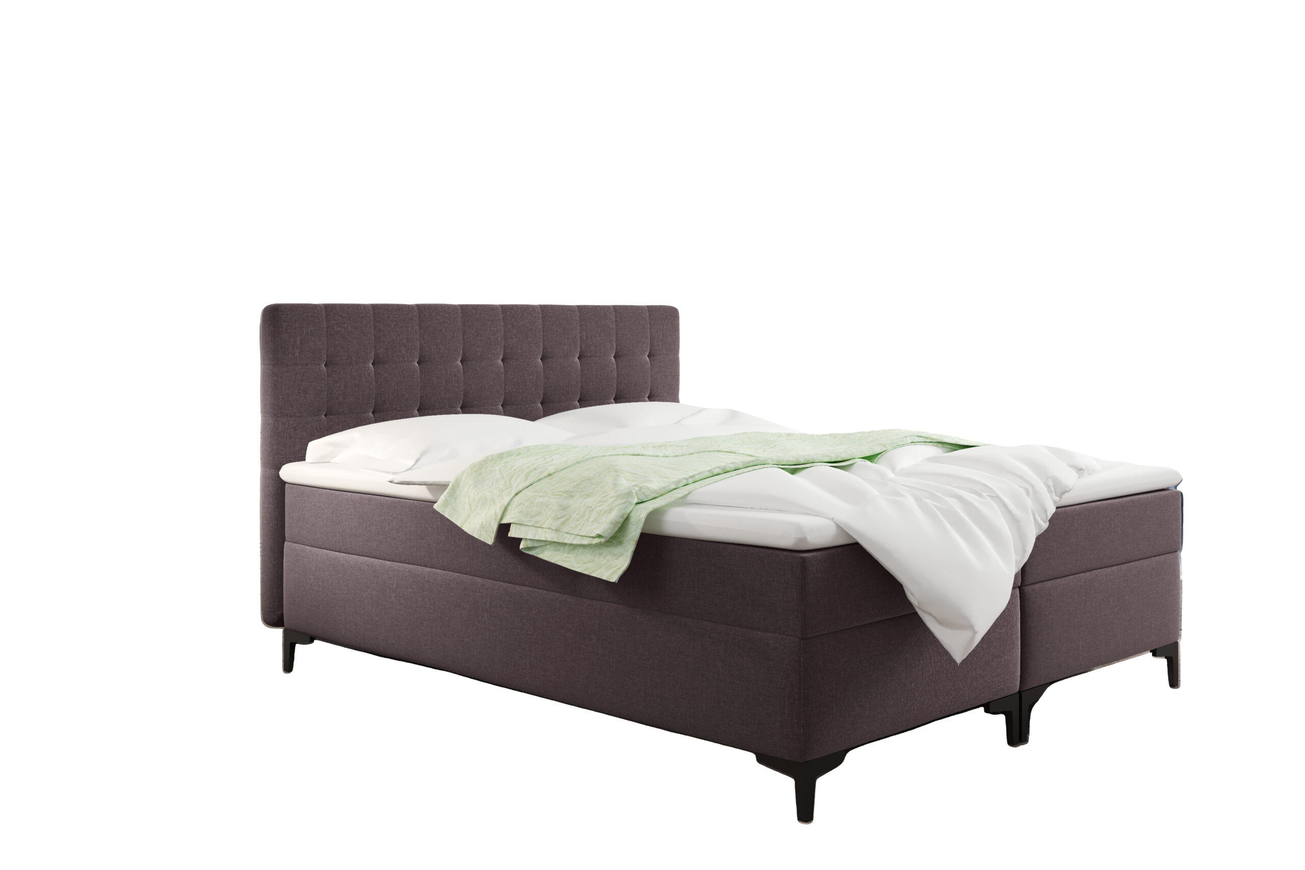BOXBETT Mit Bettkasten Denver Stoff Muna Braun 200x200 cm H3-Bonell - Braun, Holz - Kaiser Möbel