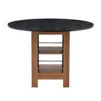 ESSTISCH aus MDF 100x100x76 cm Walnuss-Schwarz mit Stauraumfächern und pflegeleichter Tischplatte - Schwarz, Holzwerkstoff (100/100/76cm) - Modfu