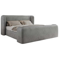 POLSTERBETT EMORA CLASSIC DUO 160/200 - Hellgrau Velvet - Schaum-Matratze - Hellgrau, Textil (160/200cm) - MKS