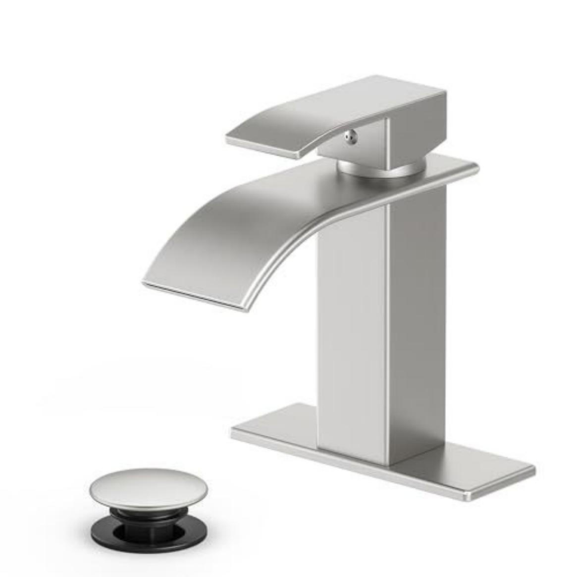 WASCHTISCHARMATUR – Silber – Edelstahl - Silberfarben, Metall (27/6/23cm)
