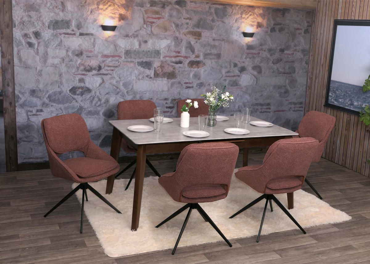 ESSZIMMERSTUHL Braun 6er-Set - Braun, Textil (55/87/55cm) - MCW