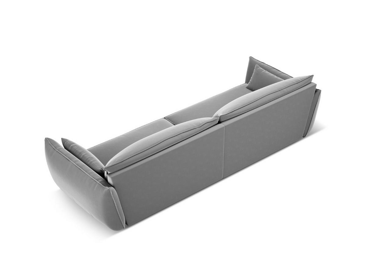 SOFA Kaelle aus Samt grau 4 Sitzplätze - Grau, Textil (110/85/248cm) - Micadoni