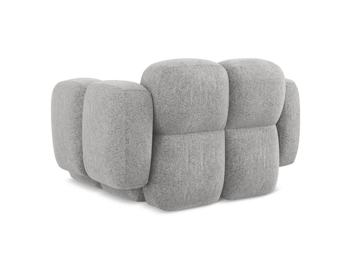 SESSEL Chenille Stoff Grau - Hellgrau/Schwarz, Holzwerkstoff/Kunststoff (120/72/115cm) - Makamii