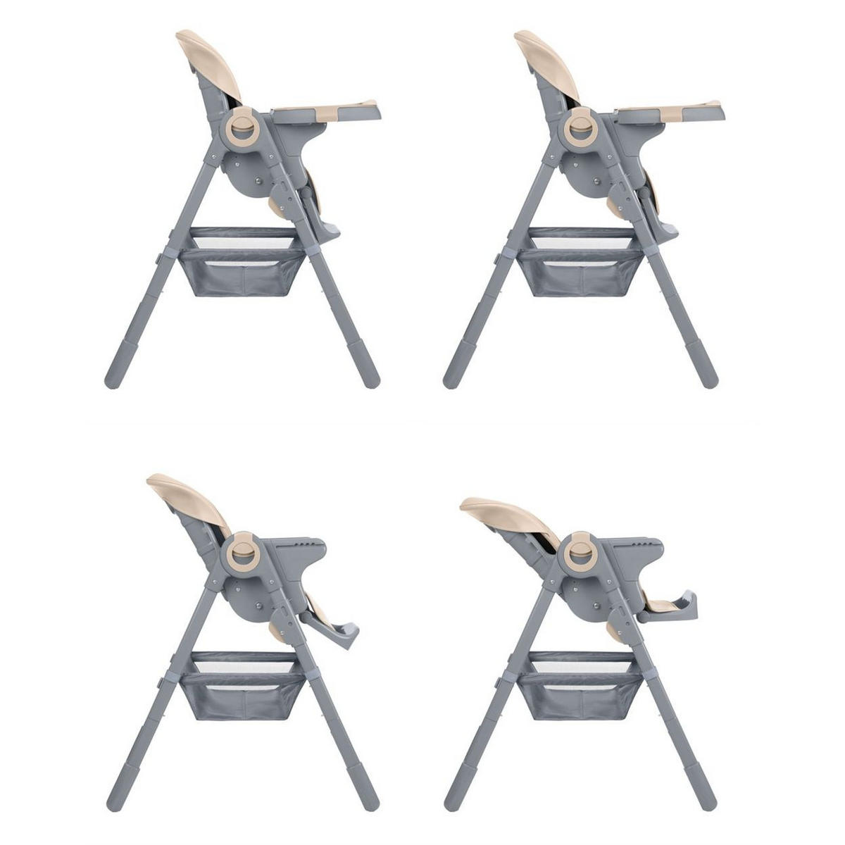 HOCHSTUHL Comfy braun höhenverstellbar, Gurt, Doppeltablett - Braun, Kunststoff (53/104/76cm) - Kikka boo