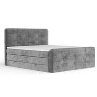 BOXSPRINGBETT Semplice Grau 140/200 cm - Schwarz/Grau, Holz/Holzwerkstoff (140/200cm) - Maison de Reve