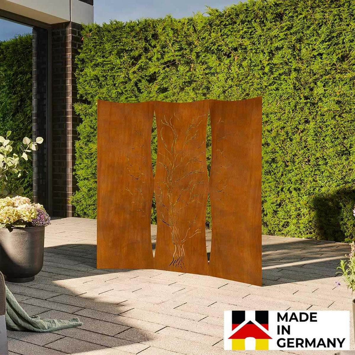 SICHTSCHUTZZAUN TREEFLOW - Orange, Metall (41.5/120cm) - Home Deluxe