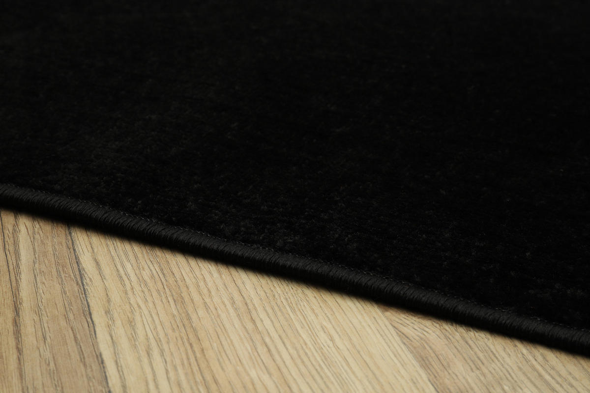 TEPPICH MONO SQUARE Schwarz 200/200 cm - Schwarz, Kunststoff (200/200cm) - Tapiso
