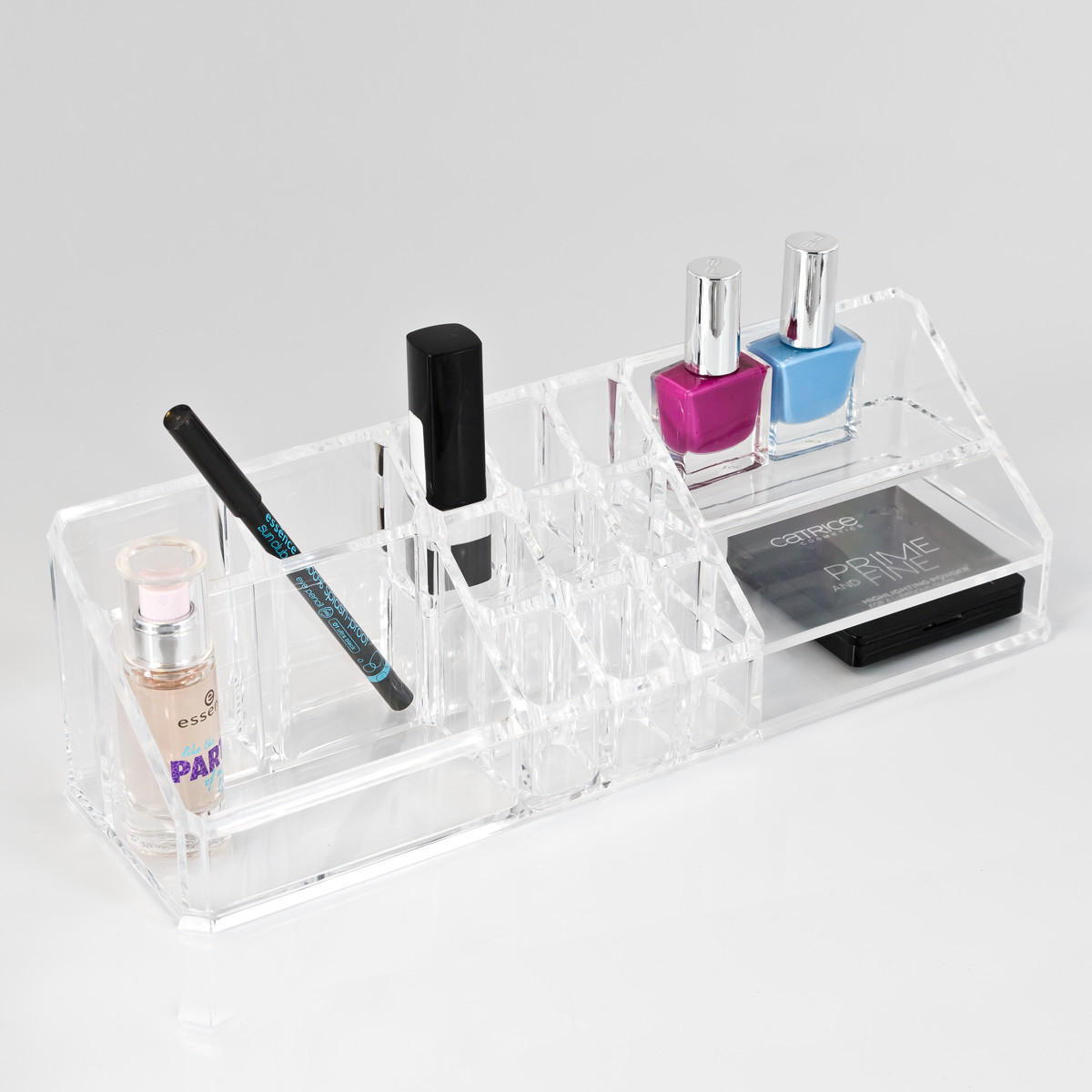 KOSMETIKORGANIZER, mit Fächern und Ablageflächen - Transparent, Kunststoff (30.5/9/9cm) - bremermann