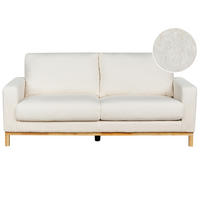 2-SITZER-SOFA Bouclé weiss/hellbraun Siggard - Hellbraun/Weiß, Textil (184/84/92cm) - Beliani