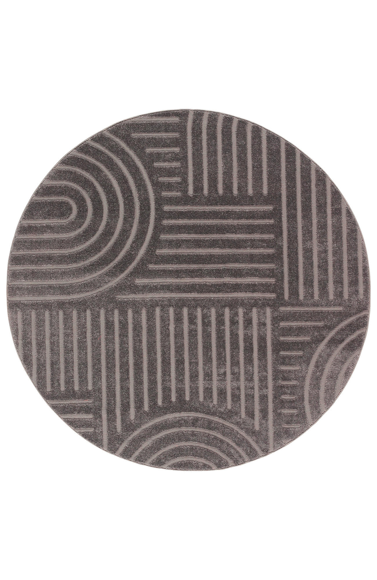 BOHO-TEPPICH Grau Ø120 cm - Grau, Textil (120/120cm) - Tesso Living