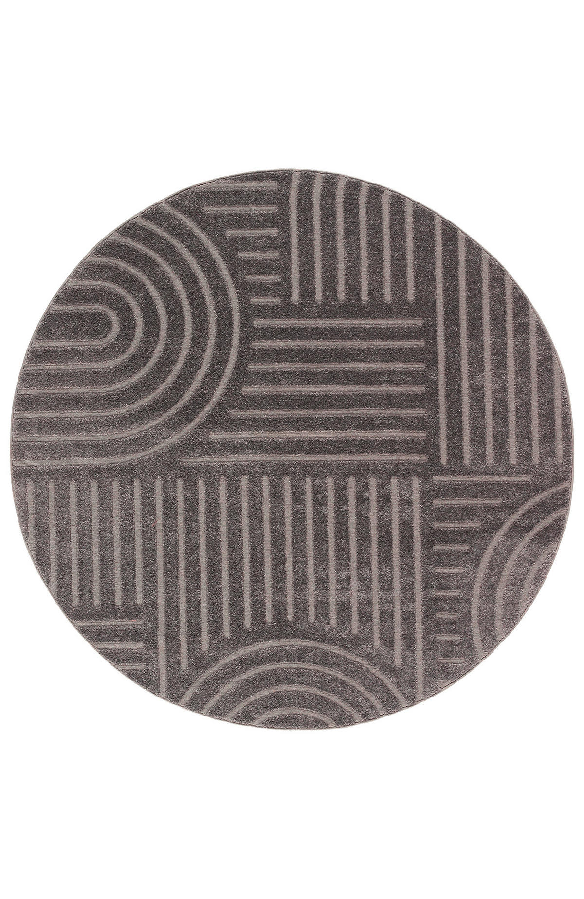 BOHO-TEPPICH Grau Ø160 cm - Grau, Textil (160/160cm) - Tesso Living
