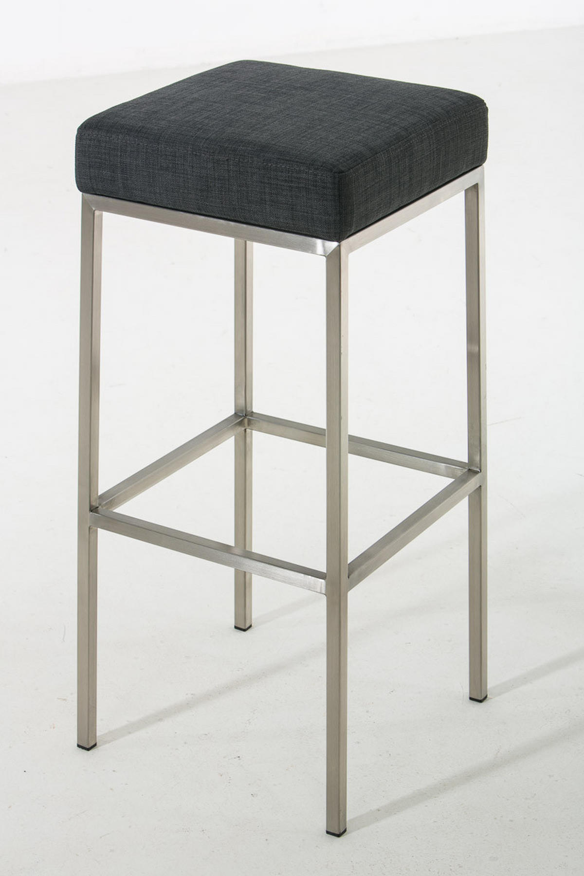 BARHOCKER Stoff dunkelgrau - Edelstahlfarben/Dunkelgrau, Textil/Metall (37/85/37cm) - CLP