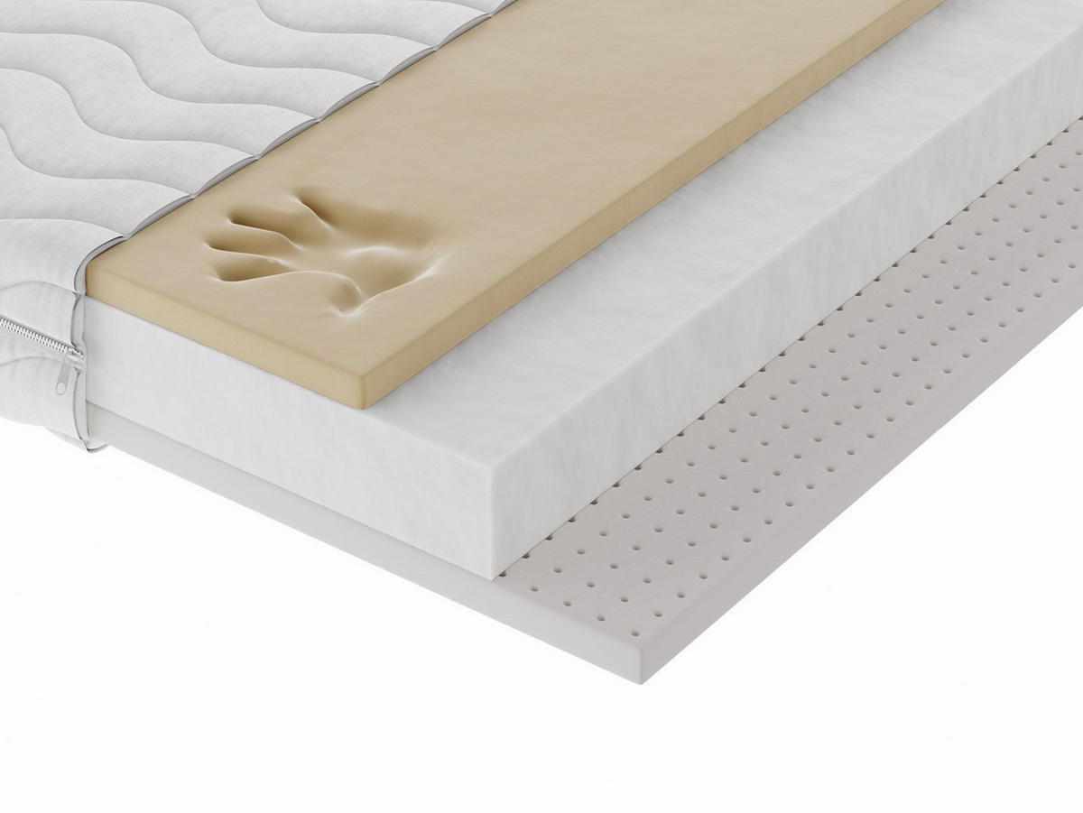 KALTSCHAUMMATRATZE RAVINI 160x200, H2, Höhe ca.: 16 cm - Weiß, Textil (160/200cm) - MASSENO