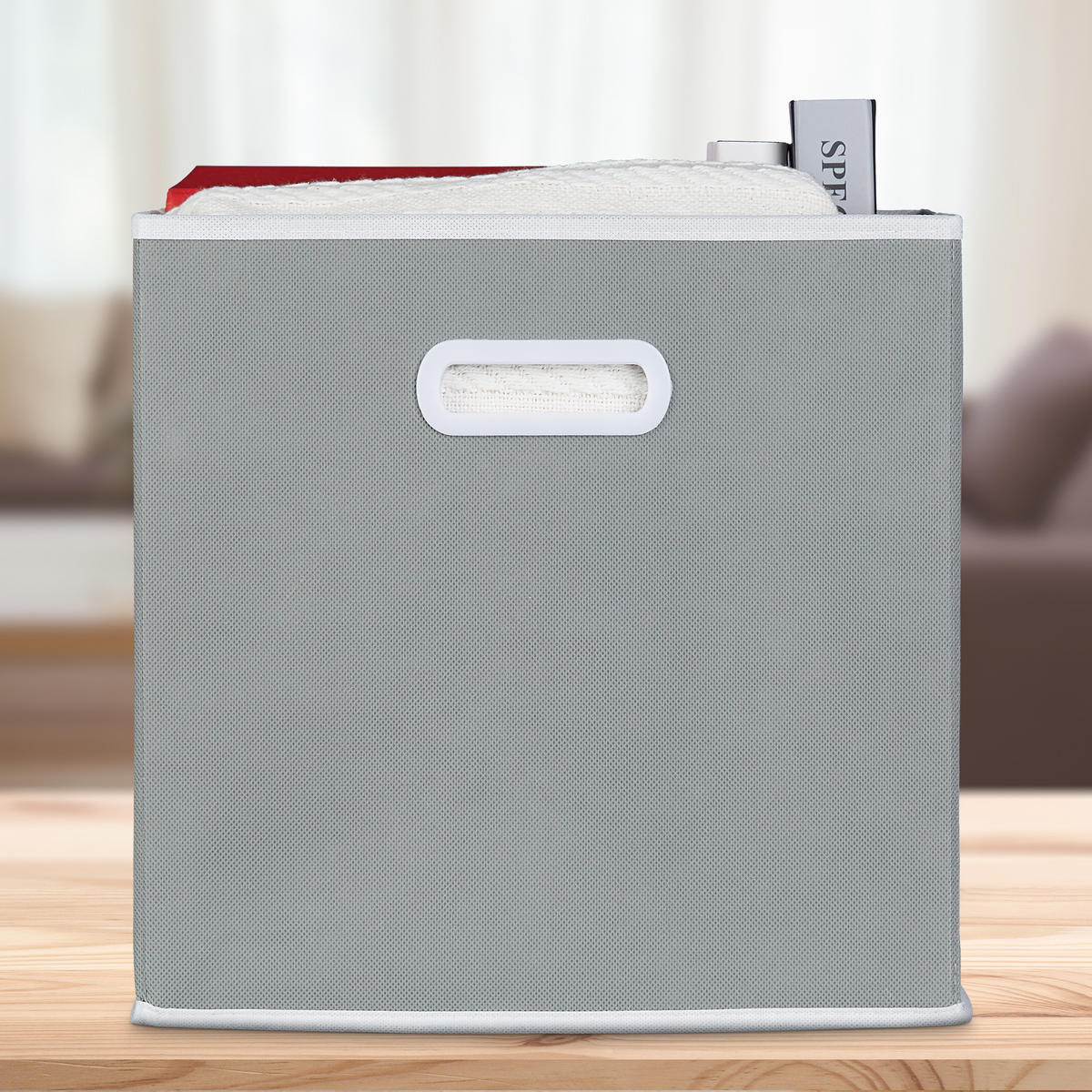 2XFALTBOX - Dunkelbraun, Wellpappe/Kunststoff (30/30/30cm) - Relaxdays