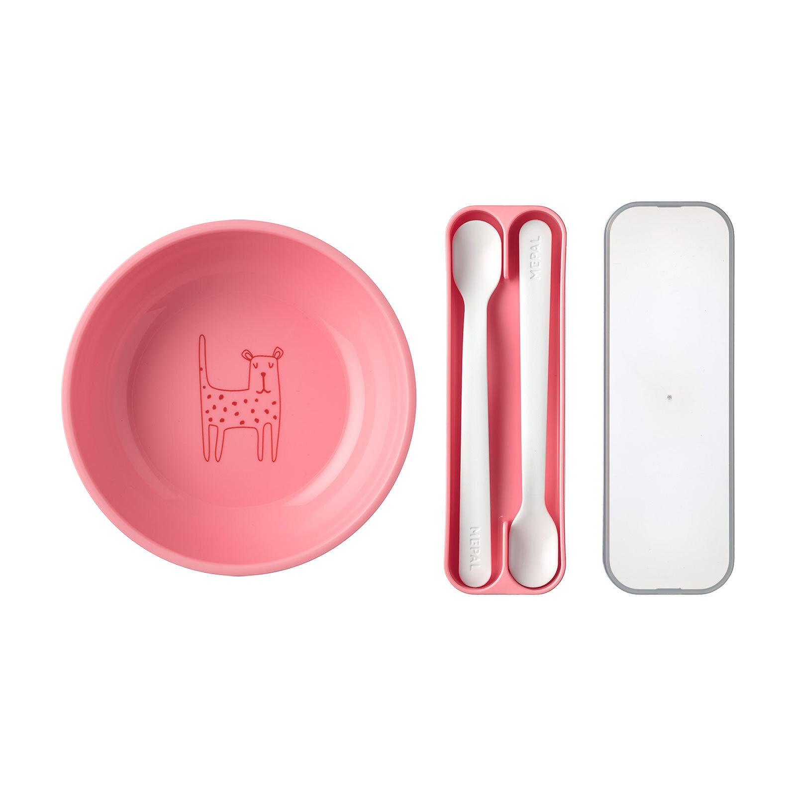 KINDERSCHALE MIT FÜTTERLÖFFEL Mio deep pink 3er Set - Pink, Kunststoff (12.7/4.5/12.7cm) - Mepal
