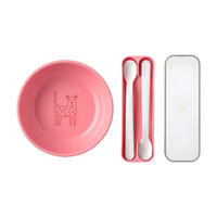 KINDERSCHALE MIT FÜTTERLÖFFEL Mio deep pink 3er Set - Pink, Kunststoff (12.7/4.5/12.7cm) - Mepal