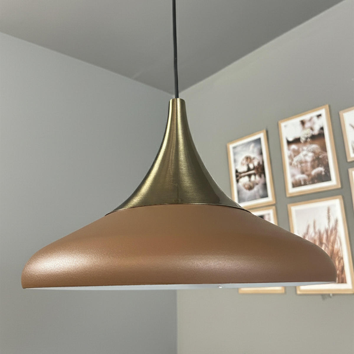 PENDELLEUCHTE Paladin - Braun, Metall (35/35/28cm) - Bamyum
