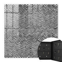 SCHLÜSSELBOX Schwarz 30x30 cm- Türöffnung nach rechts - Zickzacklinien dynamisch - Multicolor, Metall (30/30/5cm) - TULUP