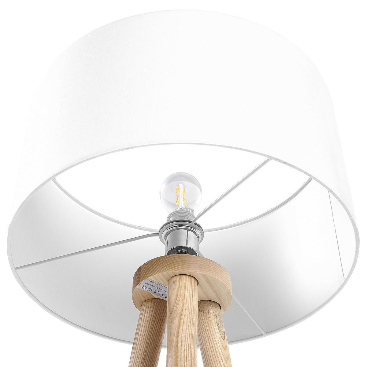STEHLAMPE Nitra 45/45/142 cm - Weiß, Holz (45/45/142cm) - Beliani