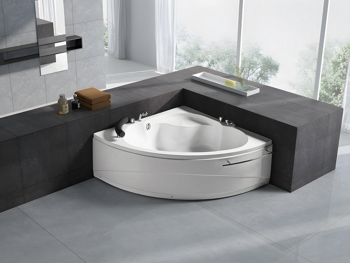 BADEWANNE (Standard) - 1 Person - acryl - weiß Navona - Weiß, Kunststoff (135/54/135cm) - Vente-Unique