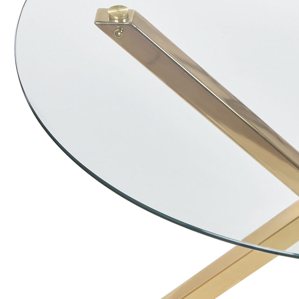 ESSTISCH 90/90/76 cm Goldfarben Rund Savoni - Goldfarben, Glas (90/90/76cm) - Beliani