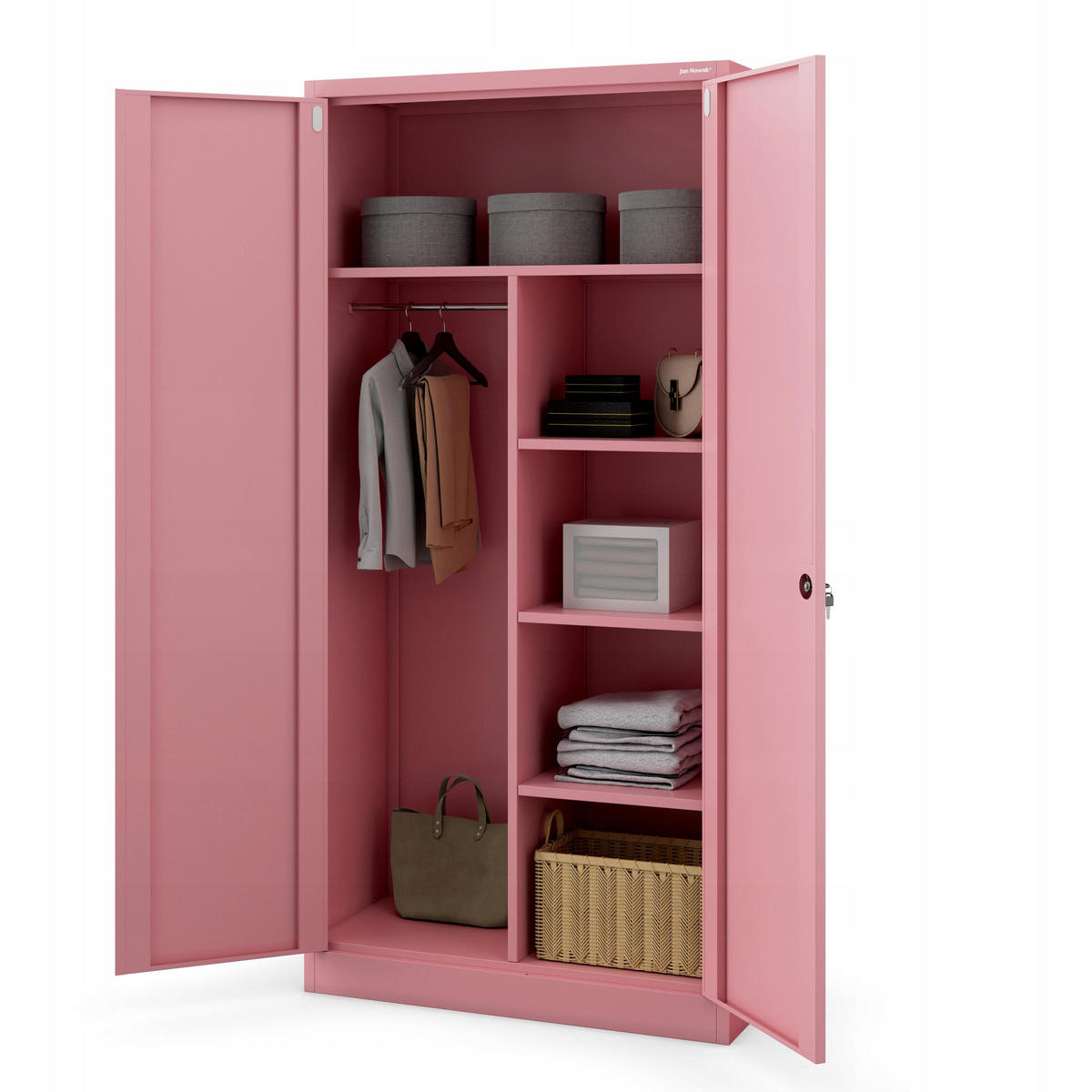 MEHRZWECKSCHRANK DAWID - Rosa, Metall (90/185/45cm) - Jan Nowak