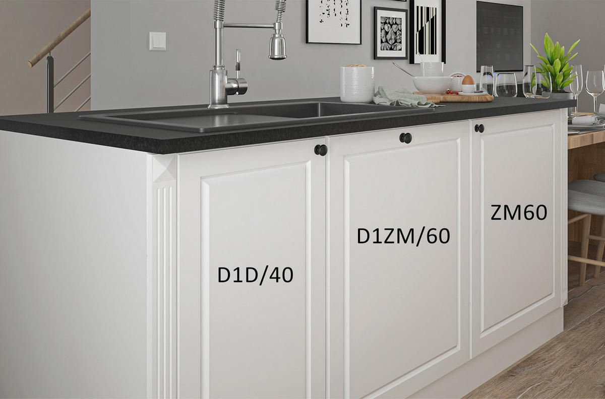 KÜCHENLEERBLOCK MIT KÜCHENINSEL Pescara weiß matt / RAL 9003 signalweiß matt (K5) 360 / 59 / 207cm und 160 / 50 / 82cm 11-teilig - Weiß/Grau, Holzwerkstoff/Metall (360/207/59cm) - Feldmann-Wohnen