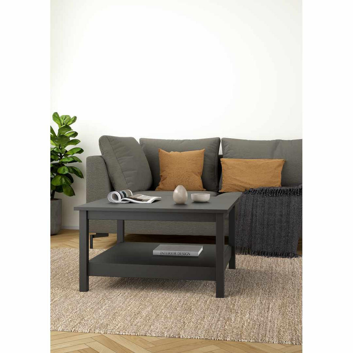 COUCHTISCH, Madrid, Schwarz, Spanplatte foliert, 81 x 81 x 45 cm - Schwarz, Holzwerkstoff (81/81/45cm) - ebuy24