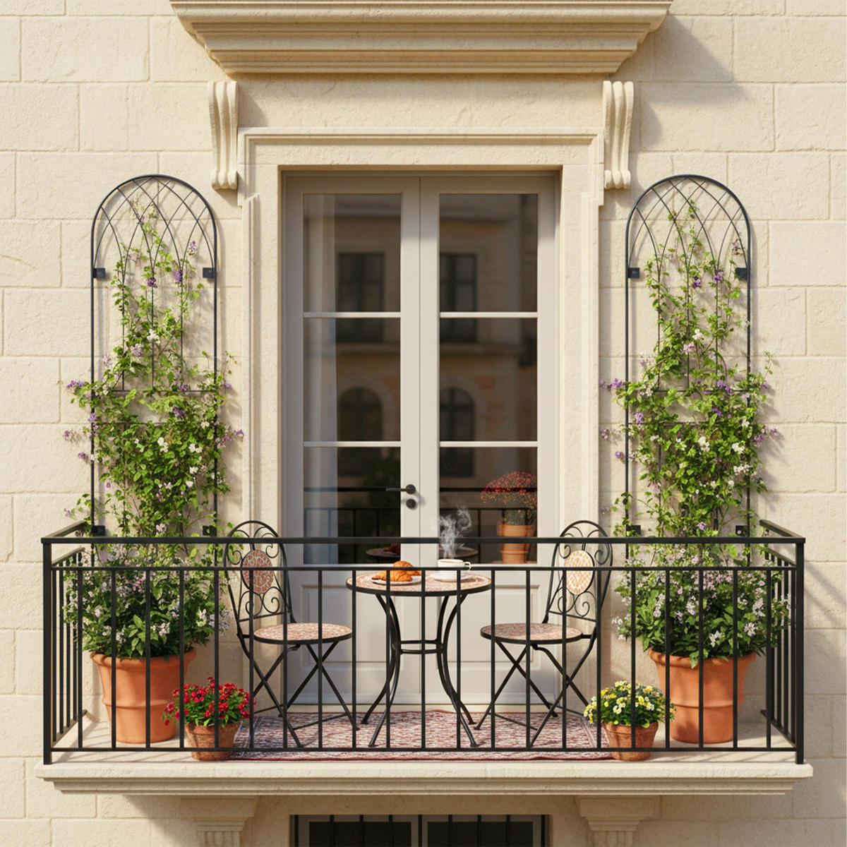 2XMRIEŽKA - čierna, kov (38/140/1cm) - Relaxdays