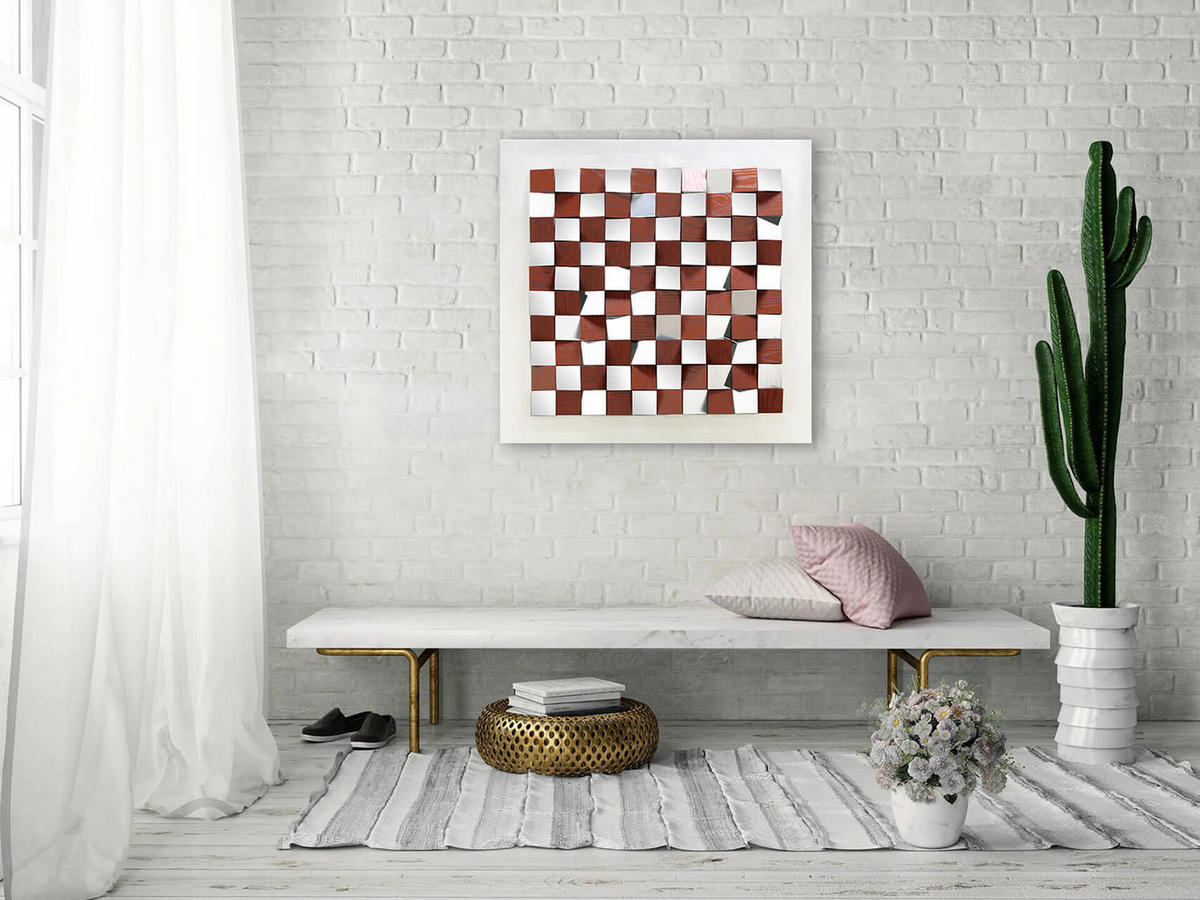 WANDBILD Braun 85/85 cm - Braun, Holz/Kunststoff (5.9/85cm) - KUNSTLOFT