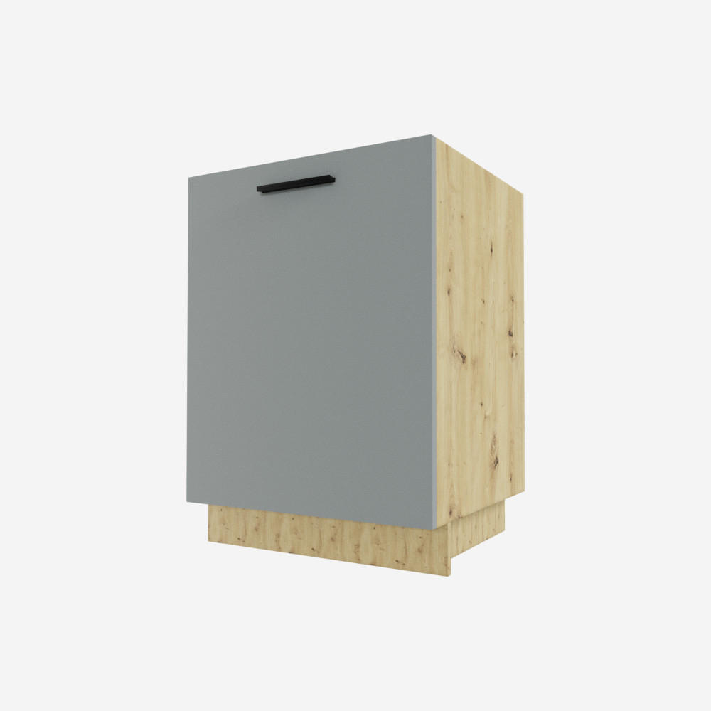 SPÜLENUNTERSCHRANK Bonn D1ZM/60 Dust Grey Matt / Eiche Artisan Matt 60 / 50 / 82cm - Eiche Artisan/Grau, Holz/Holzwerkstoff (60/82/50cm) - Feldmann-Wohnen
