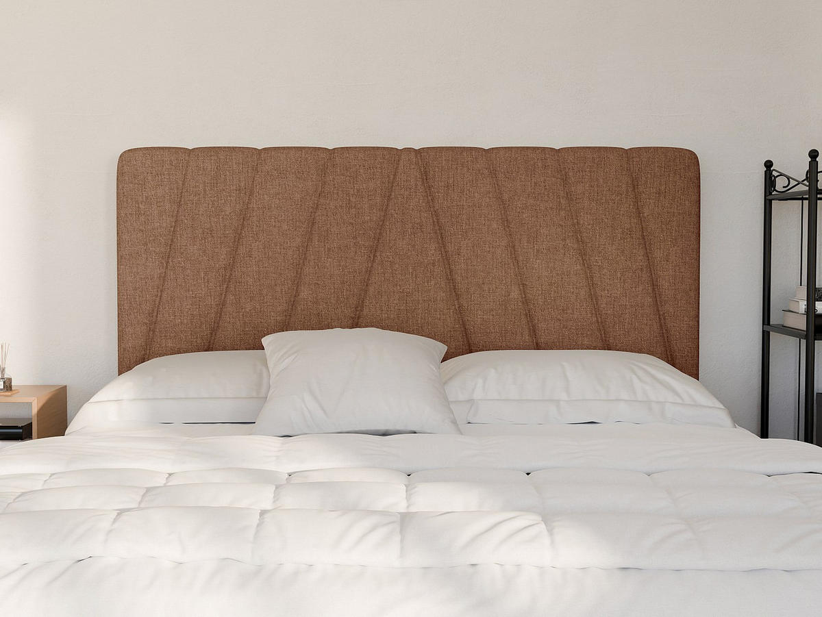 BETT-KOPFTEIL 190 cm - Stoff - Terracotta - LIDAMA - Braun, Textil (192/110/10cm) - Pascal Morabito