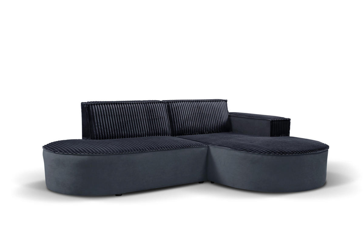 ECKSOFA L-förmiges Modena Soft Schwarz Rechts - Schwarz, Holz (236/165cm) - Kaiser Möbel