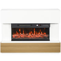 ELEKTROKAMIN Spanplatte Stahl Weiß - Weiß, Holzwerkstoff (31/86/117cm) - HOMCOM